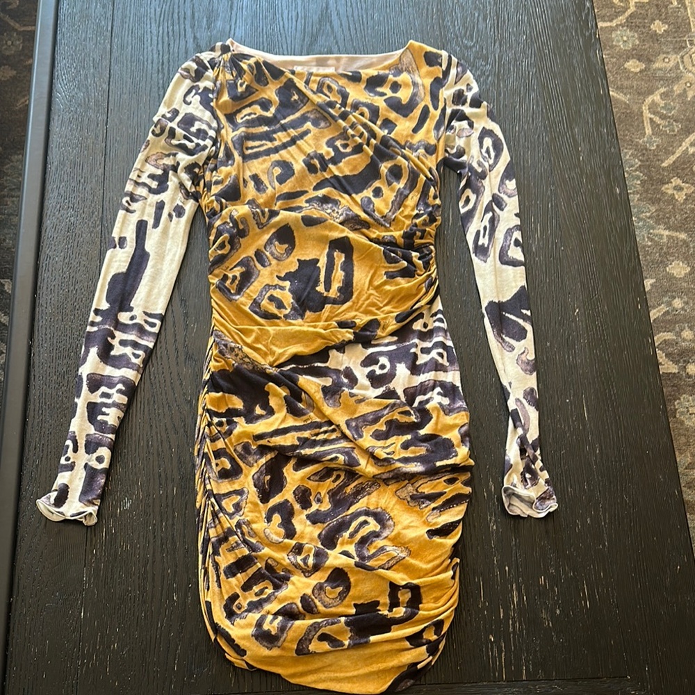 Emilio Pucci Black and White Asymmetrical Bodycon Dress